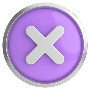 Üç boyutlu kapatma düğmesi. Çapraz. 3B illüstrasyon.