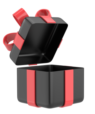 Hediye Kutusu açıldı. Üç boyutlu hediye kutusu. 3B illüstrasyon.