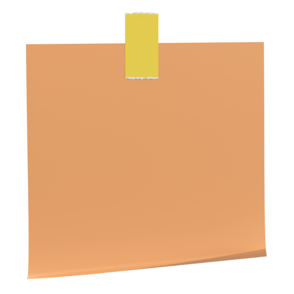 Üç boyutlu not kağıdı. Yapışkan bir not. 3B illüstrasyon.