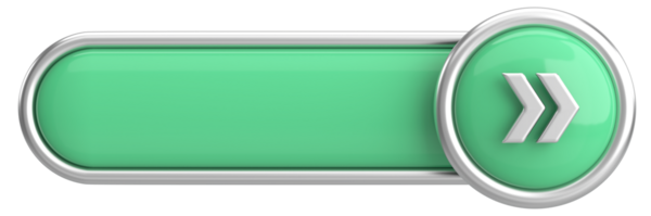 Sonraki düğme. Devam et düğmesi. 3B illüstrasyon.