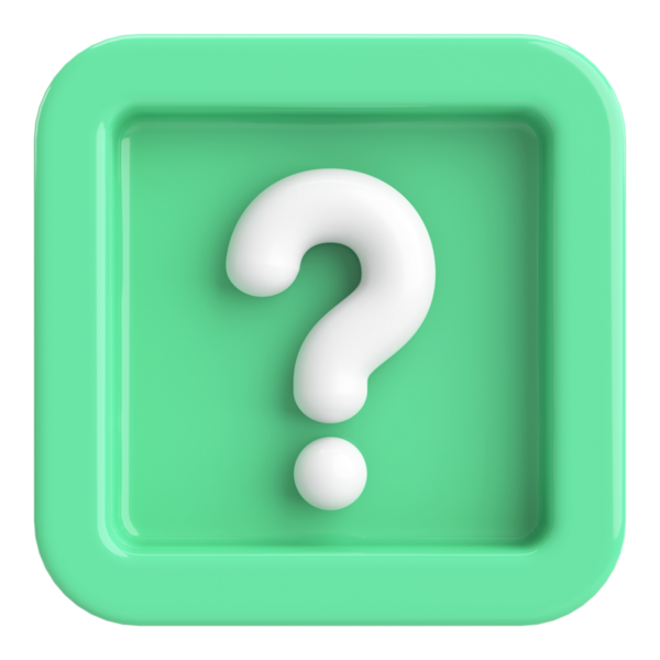 Soru işareti işareti. 3B illüstrasyon.