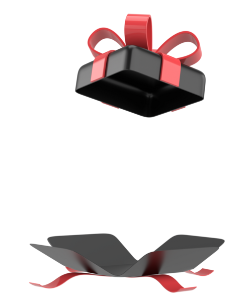 Hediye Kutusu açıldı. Üç boyutlu hediye kutusu. 3B illüstrasyon.