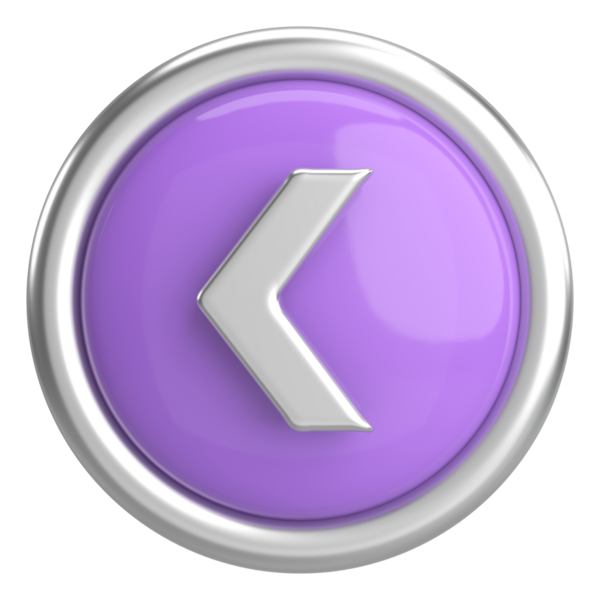 Önceki düğme. Arka düğme. 3B illüstrasyon.