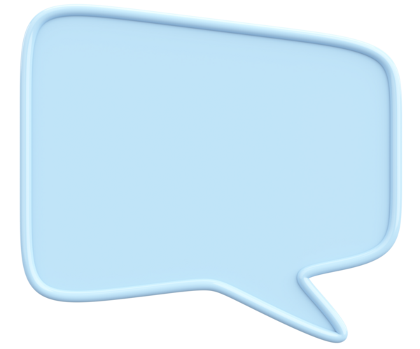 Konuşma balonu. Mesaj kutusu. 3B illüstrasyon.