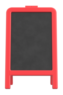 Bir Gıda Ekran Tahtasının 3B Görünümü.