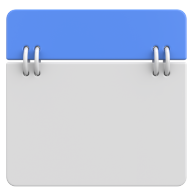Boş takvim. Üç boyutlu takvim. 3B illüstrasyon.