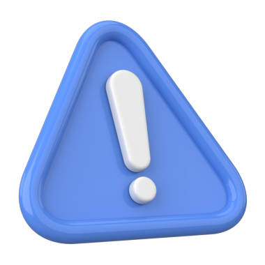 Uyarı işareti. Ünlem işareti. 3B illüstrasyon.