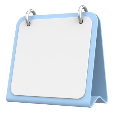 Boş takvim. Üç boyutlu takvim. 3B illüstrasyon.