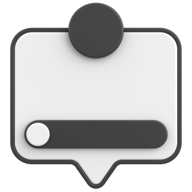 Diyalog kutusunun 3 boyutlu çizimi. Bildirim kutusu.