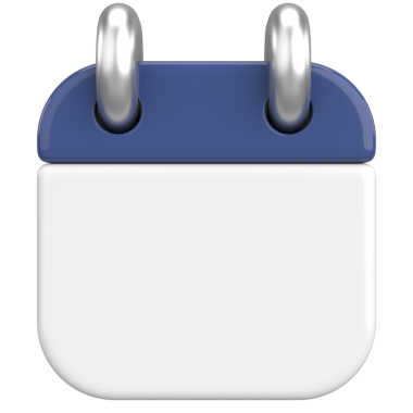 Boş takvim. Üç boyutlu takvim. 3B illüstrasyon.