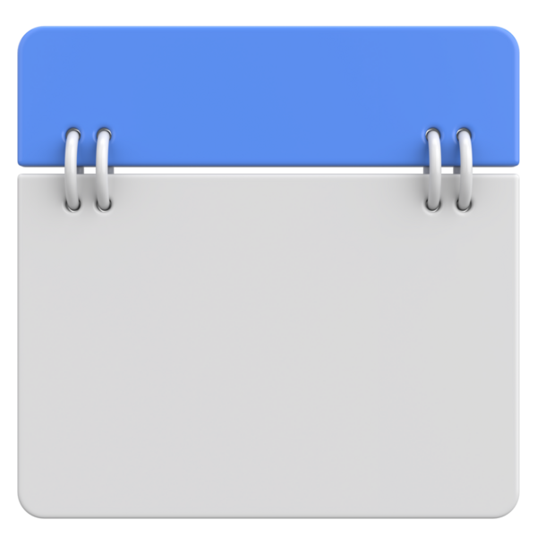 Boş takvim. Üç boyutlu takvim. 3B illüstrasyon.