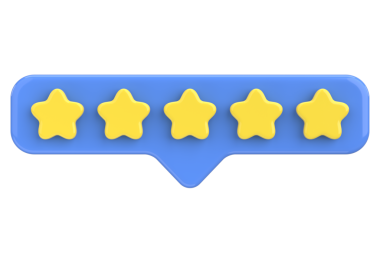 Gözden geçirme yıldızı. Yıldız derecesi. 3B illüstrasyon.