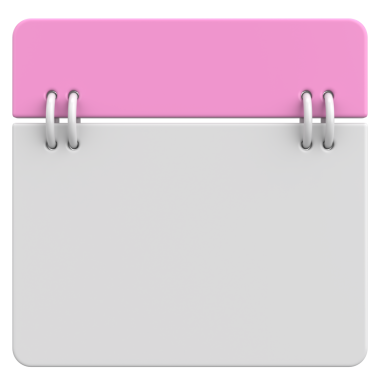 Boş takvim. Üç boyutlu takvim. 3B illüstrasyon.