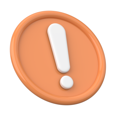 Uyarı işareti. Ünlem işareti. 3B illüstrasyon.