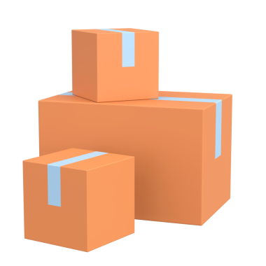 Paket kutusu. Üç boyutlu kutu. 3B illüstrasyon.