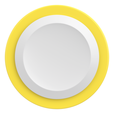 Çember düğmesi. Fiyat etiketi 3B illüstrasyon.