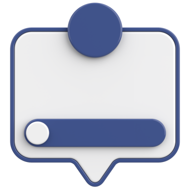 Diyalog kutusunun 3 boyutlu çizimi. Bildirim kutusu.