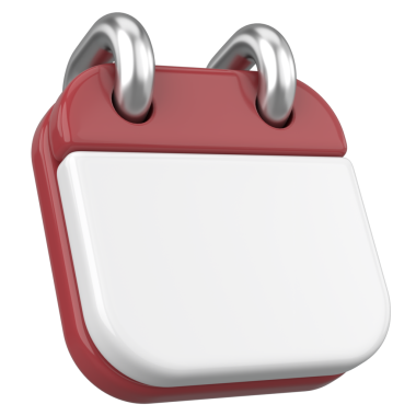 Boş takvim. Üç boyutlu takvim. 3B illüstrasyon.