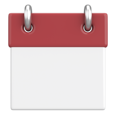 Boş takvim. Üç boyutlu takvim. 3B illüstrasyon.