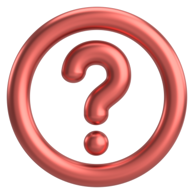 Soru işareti işareti. 3B illüstrasyon.