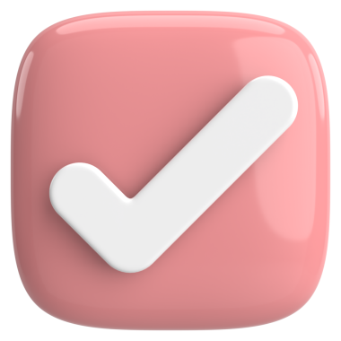 3 boyutlu onay kutusu. İşaretle. 3B illüstrasyon.