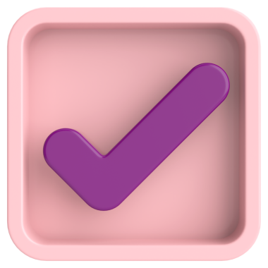 3 boyutlu onay kutusu. İşaretle. 3B illüstrasyon.