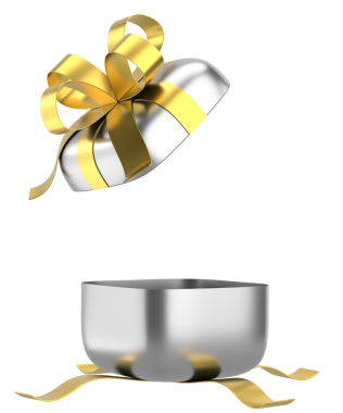 Hediye Kutusu açıldı. Üç boyutlu hediye kutusu. 3B illüstrasyon.