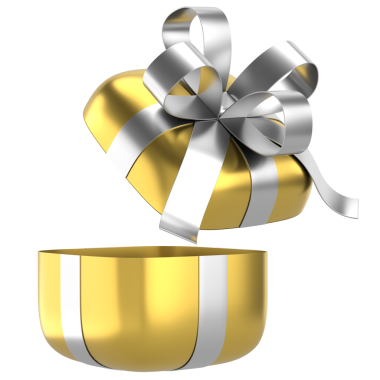 Hediye Kutusu açıldı. Üç boyutlu hediye kutusu. 3B illüstrasyon.