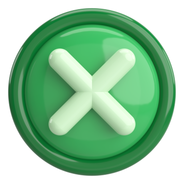 Üç boyutlu kapatma düğmesi. Çapraz. 3B illüstrasyon.