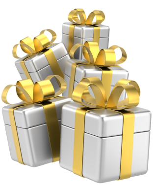 Üç boyutlu hediye kutusu. 3B illüstrasyon.