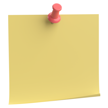 Üç boyutlu not kağıdı. Yapışkan bir not. 3B illüstrasyon.