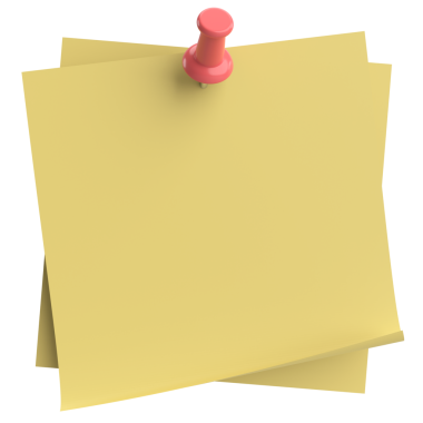 Üç boyutlu not kağıdı. Yapışkan bir not. 3B illüstrasyon.