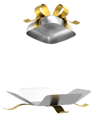 Hediye Kutusu açıldı. Üç boyutlu hediye kutusu. 3B illüstrasyon.