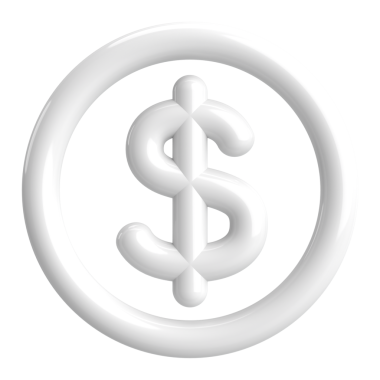 3D dolar işareti. 3B illüstrasyon.