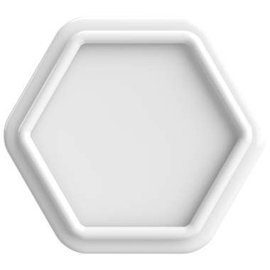 Üç boyutlu altıgen düğmesi. Boş tuş. 3B illüstrasyon.
