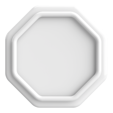 Üç boyutlu sekizgen düğmesi. Boş tuş. 3B illüstrasyon.