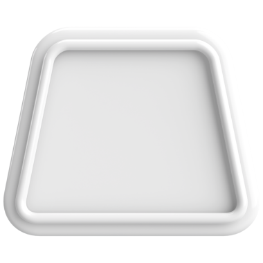 Üç boyutlu trapezoid düğmesi. Boş tuş. 3B illüstrasyon.