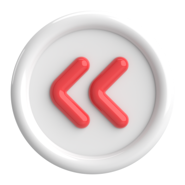 Önceki düğme. Arka düğme. 3B illüstrasyon.