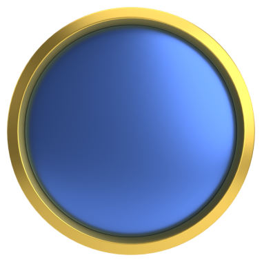 Üç boyutlu daire düğmesi. Lüks düğmesi. 3B illüstrasyon.