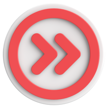 Sonraki düğme. Devam et düğmesi. 3B illüstrasyon.