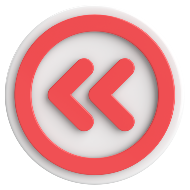 Önceki düğme. Arka düğme. 3B illüstrasyon.