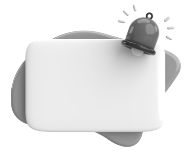 Üç boyutlu uyarı kutusu. 3B illüstrasyon.