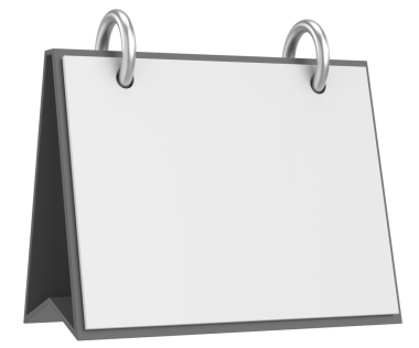 Boş takvim. Üç boyutlu takvim. 3B illüstrasyon.