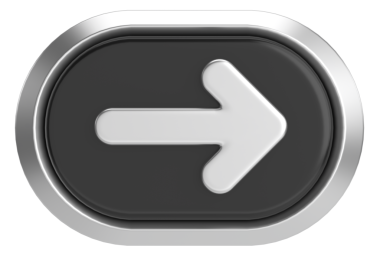 Sonraki düğme. Devam et düğmesi. 3B illüstrasyon.