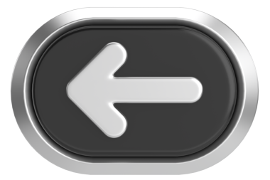 Önceki düğme. Arka düğme. 3B illüstrasyon.