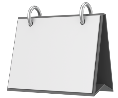 Boş takvim. Üç boyutlu takvim. 3B illüstrasyon.