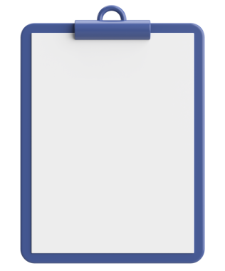 Not kağıdıyla birlikte pano. 3B illüstrasyon.