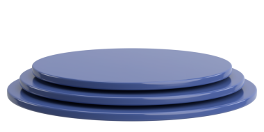 Ürün sergisi. Ürün podyumu. 3B illüstrasyon.