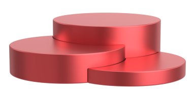 Ürün sergisi. Ürün podyumu. 3B illüstrasyon.