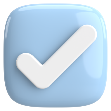 3 boyutlu onay kutusu. İşaretle. 3B illüstrasyon.